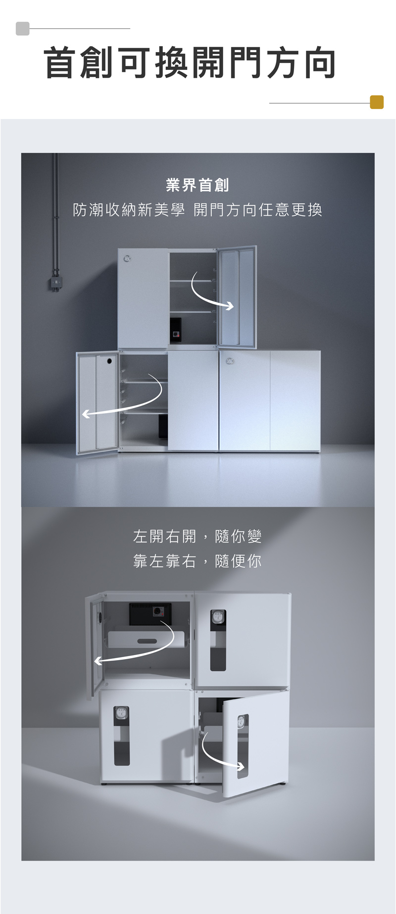 收藏家DQ防潮箱，首創開門方向